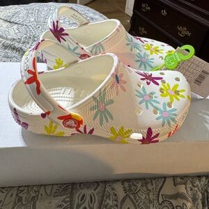 CROCS Kids Floral White Sandals